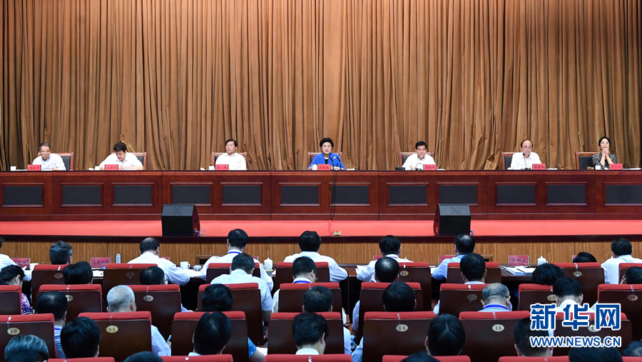 6月25日，全國民族團結進步創建經驗交流現場會在內蒙古興安盟召開，中共中央政治局委員、國務院副總理劉延東出席會議并講話。 新華社記者 陳曄華 攝